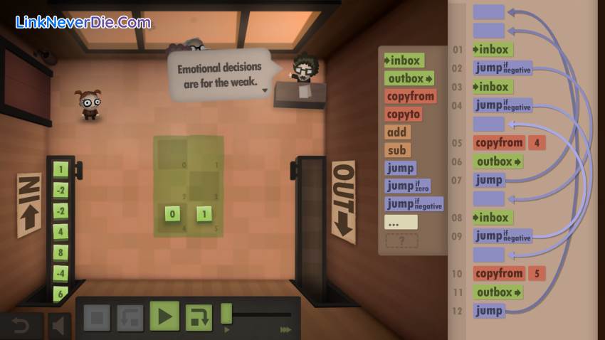 Hình ảnh trong game Human Resource Machine (screenshot)