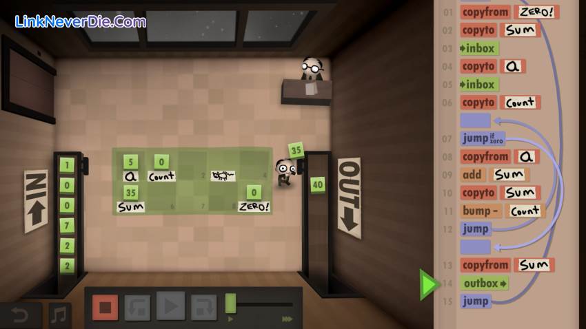 Hình ảnh trong game Human Resource Machine (screenshot)