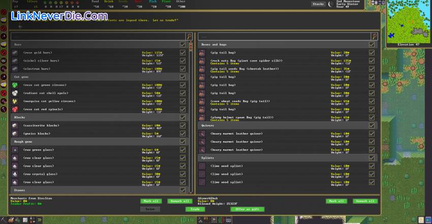 Hình ảnh trong game Dwarf Fortress (screenshot) Hình ảnh trong game Dwarf Fortress (screenshot)
