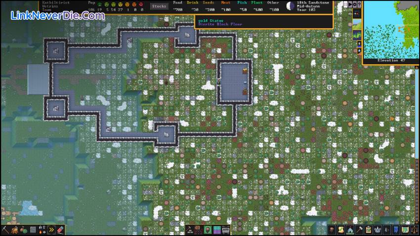 Hình ảnh trong game Dwarf Fortress (screenshot)
